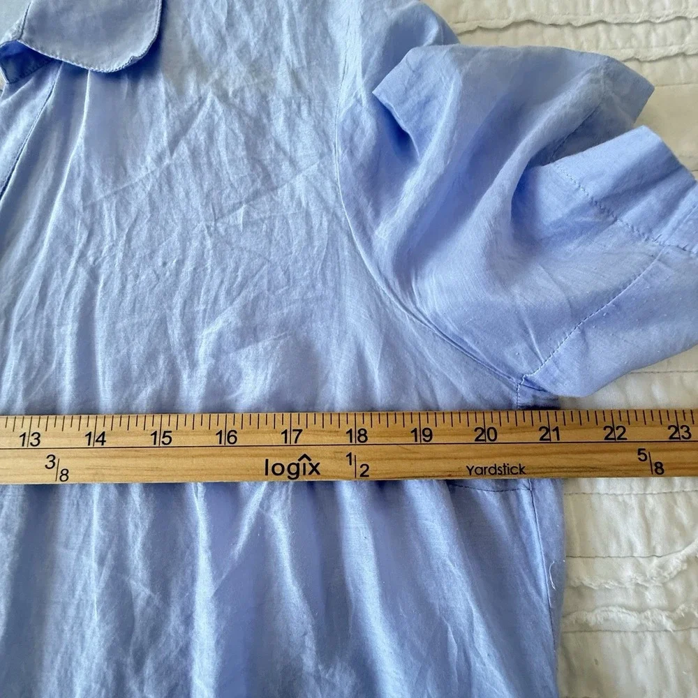 Coldwater Creek Cotton Silk Camp Shirt Womens XL 16 Lilac Button Up Lightweight - Picture 5 of 7